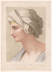 Bust of a Woman with Cloth Wrapped Around Her Head (2nd Study Festival drawn after the Painting by Nicolas Poussin)