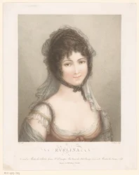 Young Woman with Veil and Curly Hair