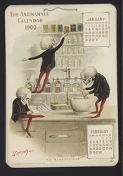 Illustration for Antikamnia Calendar, 1900
