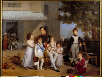 Emperor Napoleon I Surrounded by the Children of His Family on the Terrace of the Castle of Saint Cloud in 1810