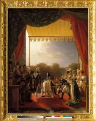 Louis XVIII, surrounded by members of the royal family, attended the balcony of the Tuileries, upon the return of the army of Spain, December 2