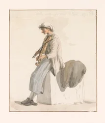 Son of Captain Erié with Violin (Voyage en Italie, en Sicile et à Malte - 1778)