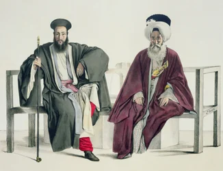 A Greek Priest and a Turk, engraved by the Thierry Brothers, 1825