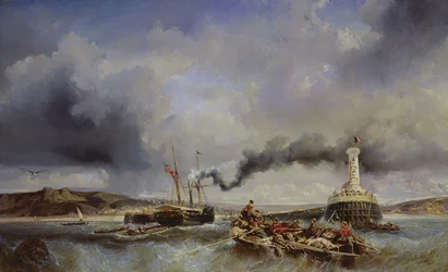 View of the Port of Boulogne from the Sea, 1843