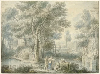 Arcadian Landscape with a Fountain on the Right