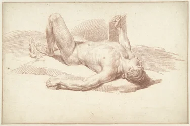 Male Nude, Lying on His Back