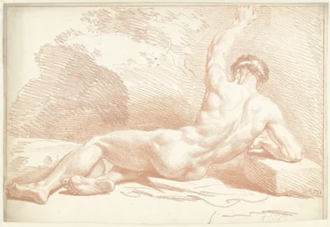 Male Nude, Lying, Seen from the Back