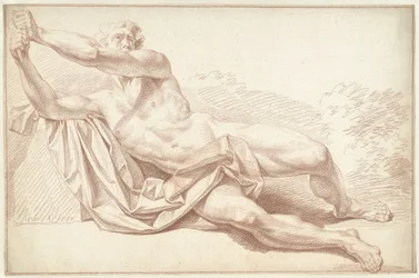 Male Nude Lying on His Side, Facing Left