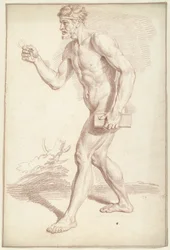 Male Nude, Walking, Facing Left