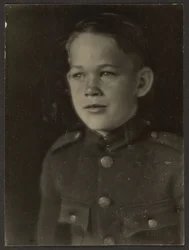 Boy Dressed Up in Uniform