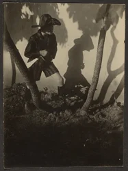 Boy Dressed as Pirate in Trees