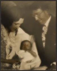 Family Portrait with Swaddled Baby