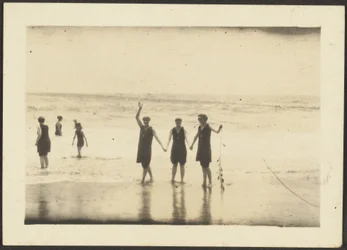 Figures in Bathing Suits at the Beach