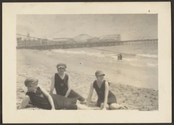Figures on Beach Near Santa Monica Pier