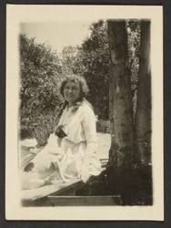 Florence Sitting with Dog