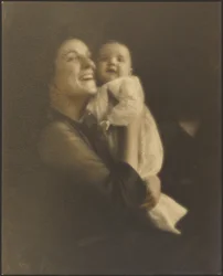 Mother and Baby in White Gown