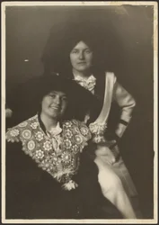 Portrait of Two Women in Ornate Outfits