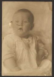 Portrait of a Baby in Lace Dress