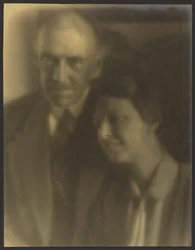[Portrait of a Man and Woman Leaning on His Shoulder]