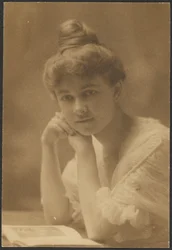 [Portrait of a Woman Seated with Magazine]