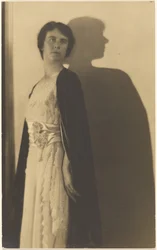 Portrait of a Woman in Cloak with Shadow