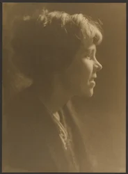 Portrait of a Woman with Hair in Loose Bun