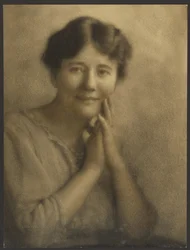 [Portrait of a Woman with Hands Clasped at Face]