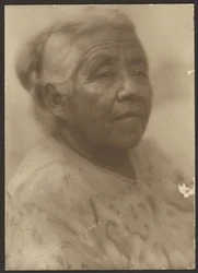 Portrait of a Woman with Patterned Blouse