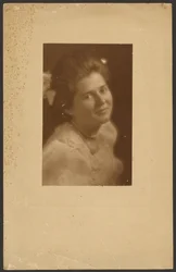 Portrait of a Woman with White Hair Ribbon
