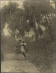 Two Women Dancing in the Woods