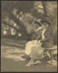 Two Women Seated on a Bench