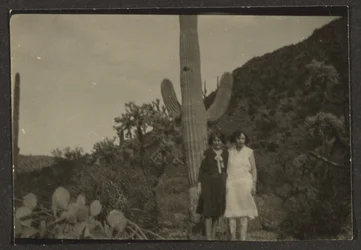 Two Women in front of Cactus