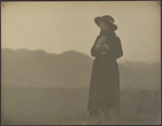 [Woman Wearing Black in Field]
