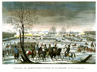 The Battle of Hohenlinden, 12 Frimaire, Year 9 (3 December 1800) engraved by Edme Bovinet