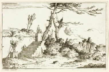 Landscape with Classical Statue