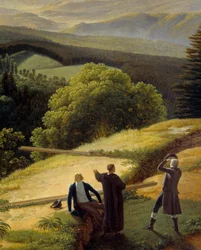 Three Travelers in a Landscape
