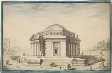 Hexagonal Temple in an Italianate Landscape