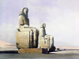 Detail of the Colossi of Memnon, Thebes, Egypt, December 4th 1838, 1846