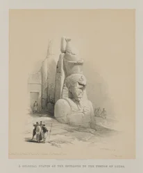Egypt and Nubia, Volume I: One of Two Colossal Statues of Rameses II. Entrance to the Temple of Luxor