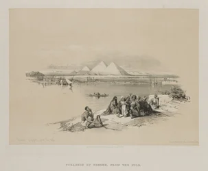 Pyramids of Geezeh, from the Nile