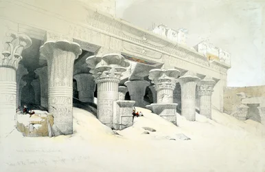 Portico of the Sandstone Temple of Edfu Dedicated to the Falcon-Headed God Horus, Egypt, 1838