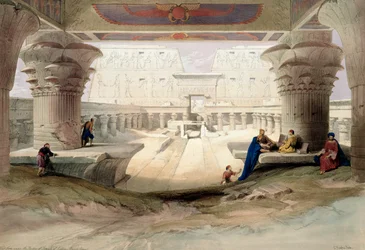 View from under the Portico of Temple of Edfou, Upper Egypt