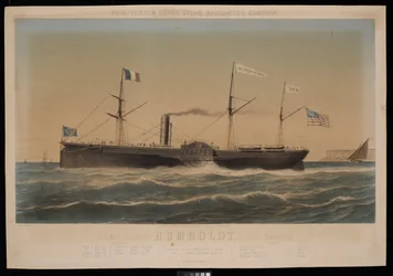 New York & Havre Steam Navigation Company U.S. Mail Steamship Humboldt, D Lines, Commander