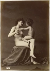 Study of a Female Nude, Sitting with a Naked Child on Lap