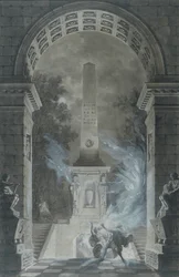 Scene from the tragedy of Semiramis by Voltaire