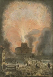 The Girandola at the Castel SantAngelo, c.1781