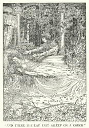 And there she lay fast asleep on a couch