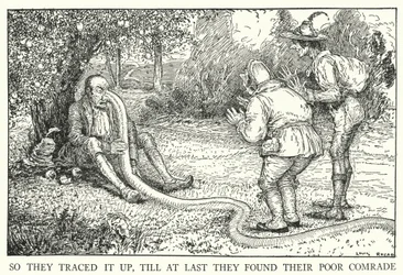 So they traced it up, till at last they found their poor comrade