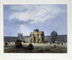 Palais des Tuileries and Arc de Triomphe du Carrousel - in “Paris en 1837” by Arnout