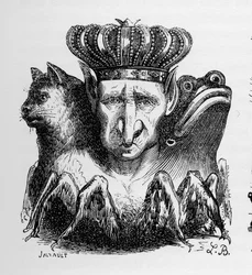 Bael - Baal - (demon) - Bael is the head of the infernal power - in “Le Dictionnaire infernal” by Collin de Plancy - Engraving by L. Breton. Paris